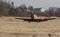 TOCNA, CZECH REPUBLIC - 3th MARCH 2022. The historic AT-16 Harward II attack aircraft runs on the runway at Tocna Airport near