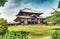 Todai-Ji Shrine in Nara, Japan, surrounded by nature