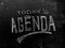 Today`s Agenda Handwritten on Blackboard