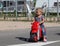 Toddler with bike