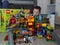 Toddler boy playing with LEGO duplo train and farm