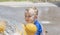 Toddler Boy Playing at Neighborhood Splash Pad & Pool