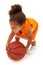 Toddler Girl Basketball Player in Uniform