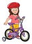 Toddler girl with bike