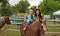 Toddler Girl with Mom First Pony Ride