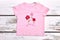 Toddler girl pink cartoon t-shirt.