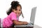 Toddler Girl in Pink with Laptop