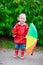 Toddler girl with umbrella