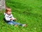 Toddler in grass