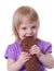 Toddler Holding Chocolate Bunny
