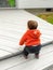 Toddler Learning to Climb Stairs on His Own