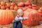 Toddler at the pumpkin patch