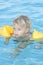 Toddler in swimming pool