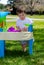 Toddler and water table