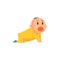 Toddler In Yellow Clothes Crawling Screaming,Part Of Family Members Series Of Cartoon Characters