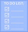 ToDo List on Blue Checked Sheet