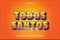 Todos santos editable text effect 3 dimension emboss comic style