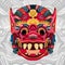 Todsakan face which is the demon king in Thai Khon. Vector