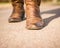 Toe of a Cowboy Boot, Walking Forward