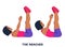 Toe reaches. Crunches. Double crunch. Sport exersice. Silhouettes of woman doing exercise. Workout, training