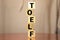 TOEFL - words from wooden blocks with letters, The Test of English as a Foreign Language