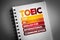 TOEIC - Test Of English For International Communication acronym on notepad, concept background