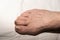 Toenails of men of retirement age are delaminated due to age, affected by fungus