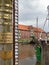 Toenning/Schleswig-Holstein/Germany - 2019/08/02: Water level indicator, memorial of storm surges