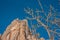 Tofana di Rozes over a blue sky in winter, Cortina D`Ampezzo, It