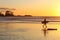 Tofino, Vancouver Island, End of the Day, Surfer Leaving Chesterman Beach at Sunset, British Columbia, Canada