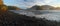 Tofino, Vancouver Island, Landscape Panorama of Early Morning Light at Tofino Inlet Mudflats, British Columbia, Canada