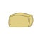 Tofu cheese doodle icon, vector illustration