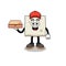 tofu illustration as a pizza deliveryman