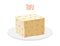 Tofu on plate. organic soy product. Cartoon flat style. Vector