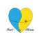 Together with Ukraine. A simple illustration with heart