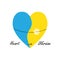 Together with Ukraine. A simple illustration with heart