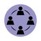 Together, workgroup society pictogram, block silhouette icon