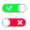 Toggle button switch off or turn on slider icons for vector flat web. UI toggle button icon, vector illustration