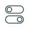 Toggle Buttons Line Icon. Slide On and Off. Switch Button Linear Icon for Devices User Interface. Editable stroke