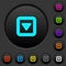 Toggle down dark push buttons with color icons