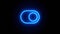 Toggle On neon sign appear in center and disappear after some time. Loop animation of blue neon icon