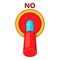 Toggle switch button in the disagree position icon