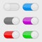 Toggle switch buttons. Colored On and Off web icons