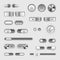 Toggle switch buttons vector set