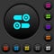 Toggle switches dark push buttons with color icons