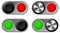 Toggle switches with green and red lights