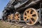 Togliatti, Russia, wheel from a steam engine locomotive
