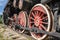 Togliatti, Russia, wheel from a steam engine locomotive