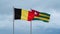 Togo and Belgium flag