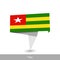 Togo Country flag. Paper origami banner